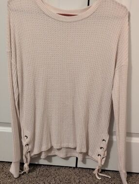 SO Light Pink Ribbed Knit Sweater